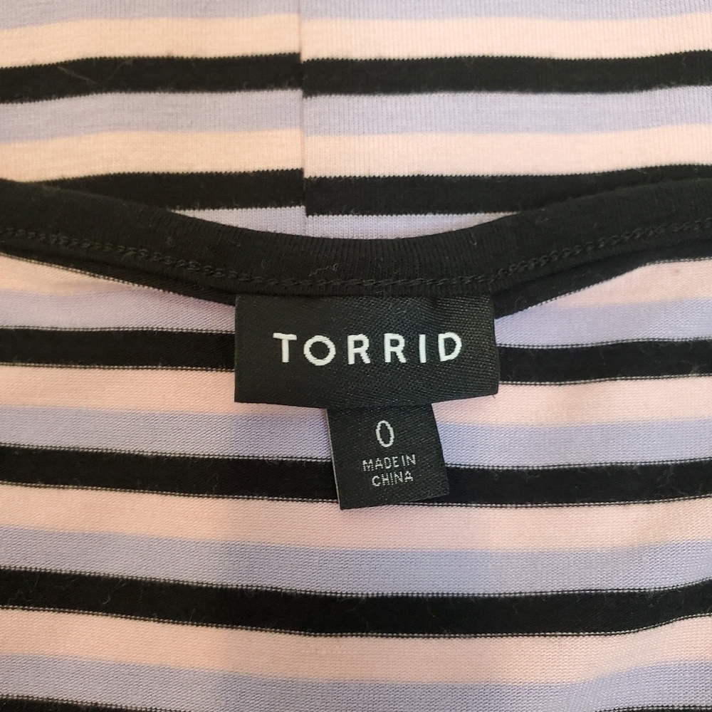 Torrid Sleeveless stripe Flare Jersey Mini dress size 0/L - Picture 9 of 13